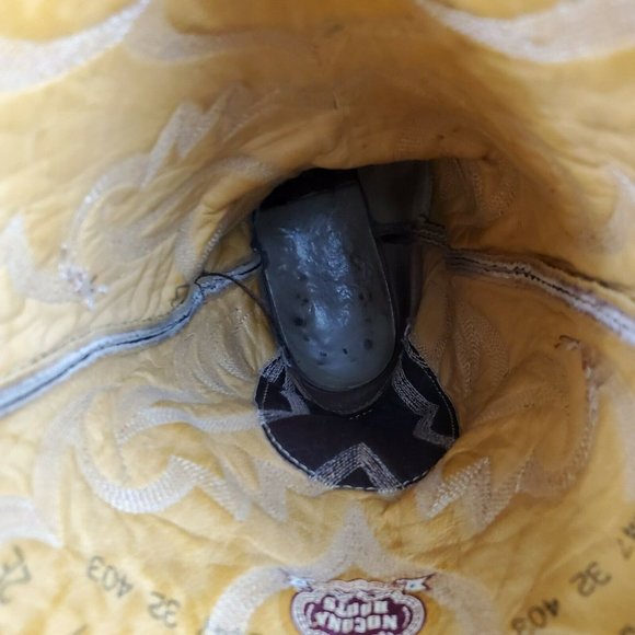 WIDE Nocona Western Yellow Python Brown Leather - Picture 10 of 11